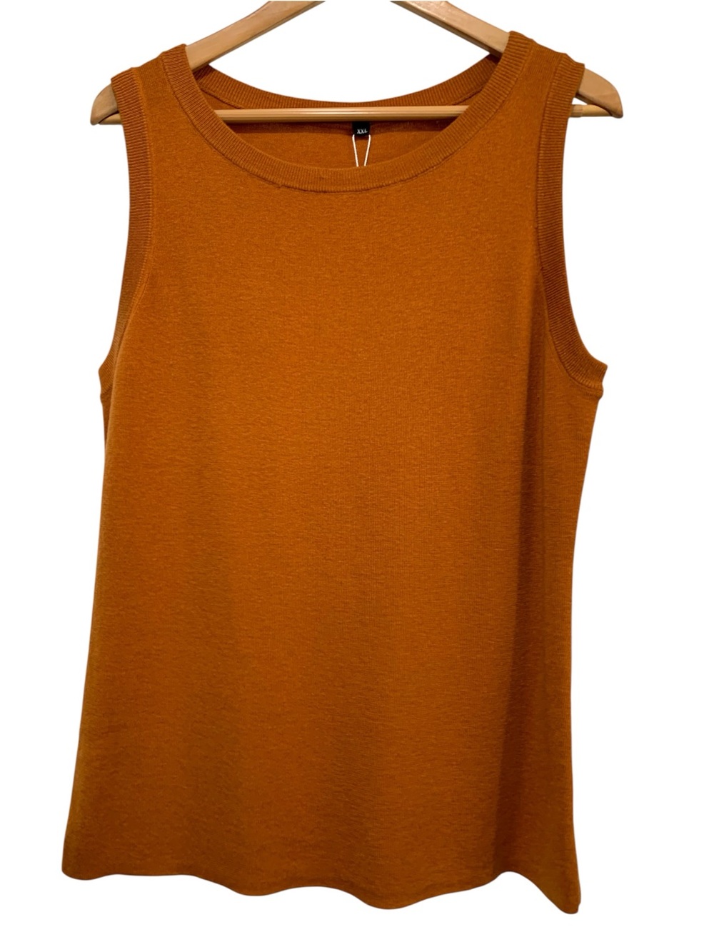 Arach & Cloz size XXL Pumpkin Rust Brown Wool Blend Tank Top Fall Autumn Cozy